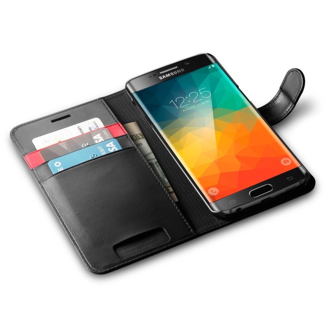Чехол-книжка SPIGEN для Galaxy S6 Edge Plus - Wallet S - Черный - SGP11707