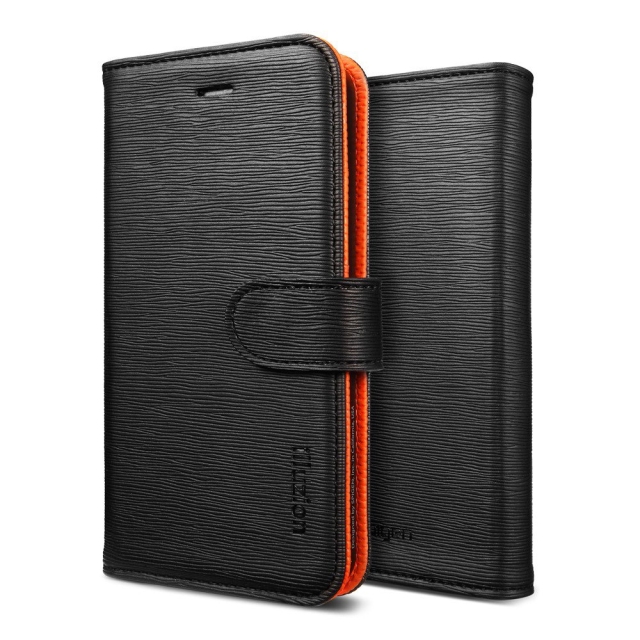 Чехол-книжка SPIGEN для iPhone SE / 5s / 5 - illuzion - Черно-оранжевый - SGP09527