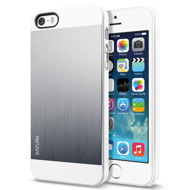 Чехол-накладка SPIGEN для iPhone SE / 5s / 5 - Saturn - Серебристый - SGP10141