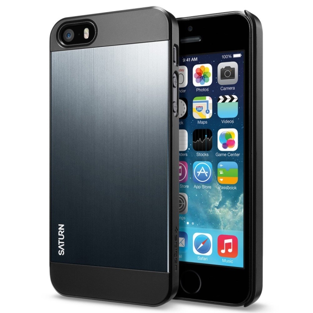 Чехол-накладка SPIGEN для - iPhone SE / 5s / 5 - Saturn - Синевато-серый - SGP10142