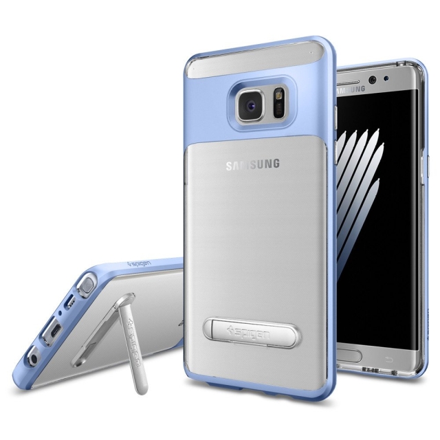 Чехол с подставкой SPIGEN для Galaxy Note 7 - Crystal Hybrid - Голубой - 562CS20666