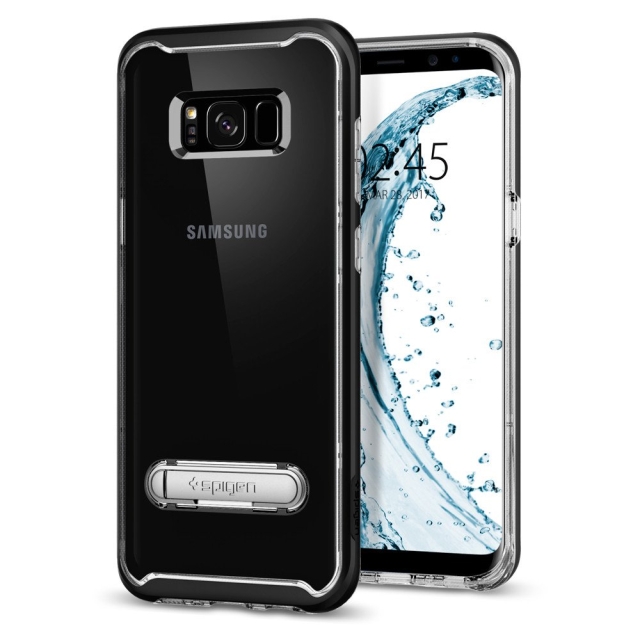 Чехол с подставкой SPIGEN для Galaxy S8 - Crystal Hybrid - Черный - 565CS20835