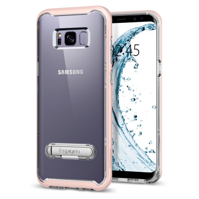 Чехол с подставкой SPIGEN для Galaxy S8 - Crystal Hybrid - Розовый - 565CS21435