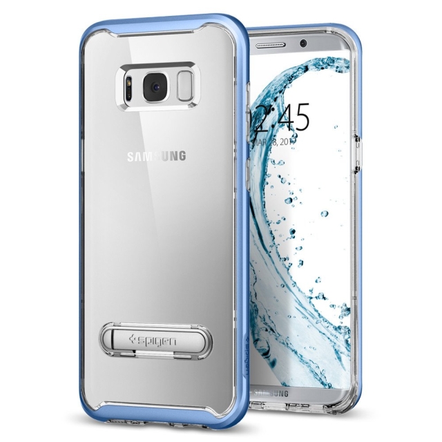 Чехол с подставкой SPIGEN для Galaxy S8 Plus - Crystal Hybrid - Голубой - 571CS21128