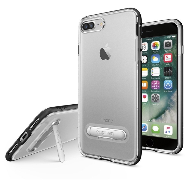 Чехол с подставкой SPIGEN для iPhone 7 Plus / 8 Plus - Crystal Hybrid - Черный - 043CS20680