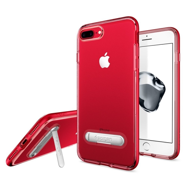 Чехол с подставкой SPIGEN для iPhone 7 Plus / 8 Plus - Crystal Hybrid - Красный - 043CS21522