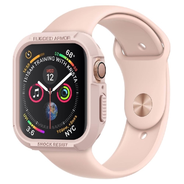Прочный чехол SPIGEN для Apple Watch 5 / 4 (40мм) - Rugged Armor - Розовое золото - 061CS24481