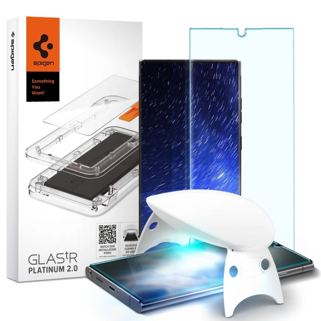 Защитное стекло SPIGEN для Galaxy S22 Ultra - Platinum Tray - Прозрачный - 1 шт - AGL04138