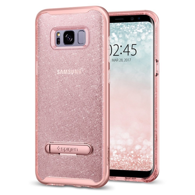 Чехол SPIGEN для Galaxy S8 - Crystal Hybrid Glitter - Розовый кварц - 565CS21328