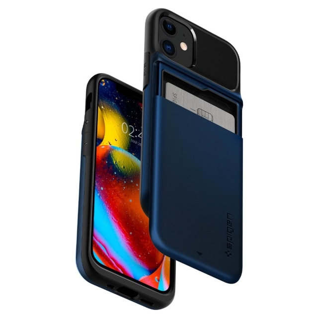 Чехол SPIGEN для iPhone 12 Mini - Slim Armor Wallet - Тёмно-синий - ACS01551