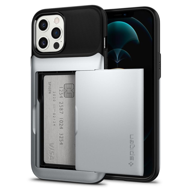 Чехол SPIGEN для iPhone 12 Pro Max - Slim Armor Wallet - Серебристый - ACS01486
