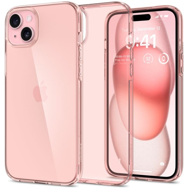 Чехол SPIGEN для iPhone 15 Plus - Crystal Flex - Прозрачный/Розовый - ACS06458