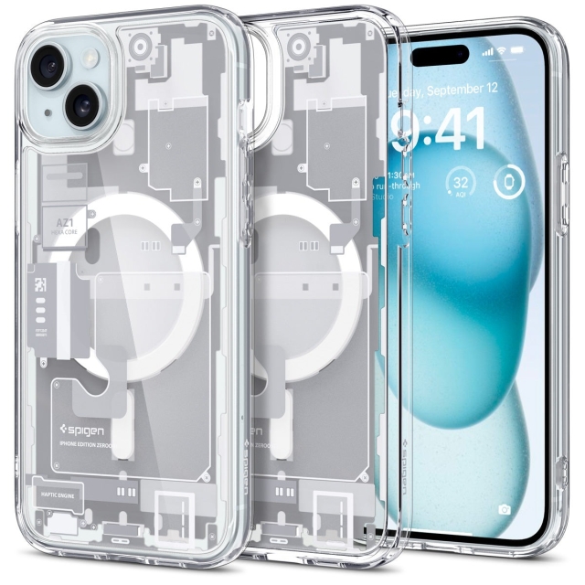 Чехол SPIGEN для iPhone 15 Plus - Ultra Hybrid (MagFit) - Zero One White - Разноцветный - ACS07035