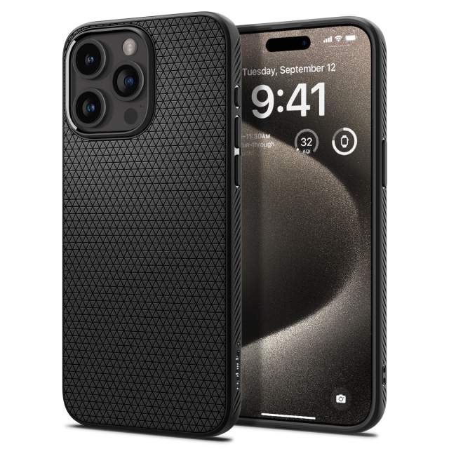 Чехол SPIGEN для iPhone 15 Pro Max - Liquid Air - Черный - ACS06562