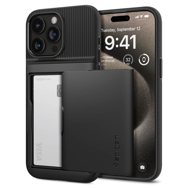 Чехол SPIGEN для iPhone 15 Pro Max - Slim Armor CS - Черный - ACS06589