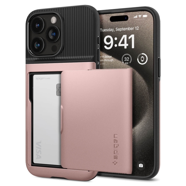 Чехол SPIGEN для iPhone 15 Pro Max - Slim Armor CS - Золотой/Розовый - ACS06590