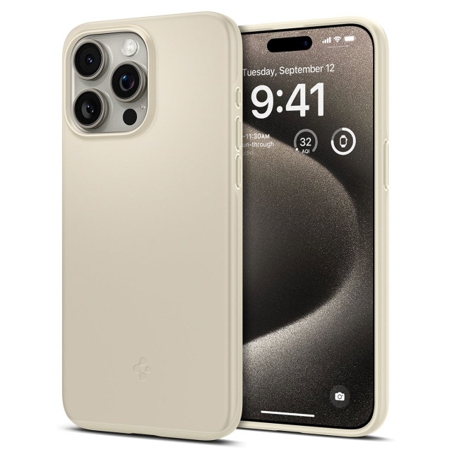 Чехол SPIGEN для iPhone 15 Pro Max - Thin Fit - Бежевый - ACS06551