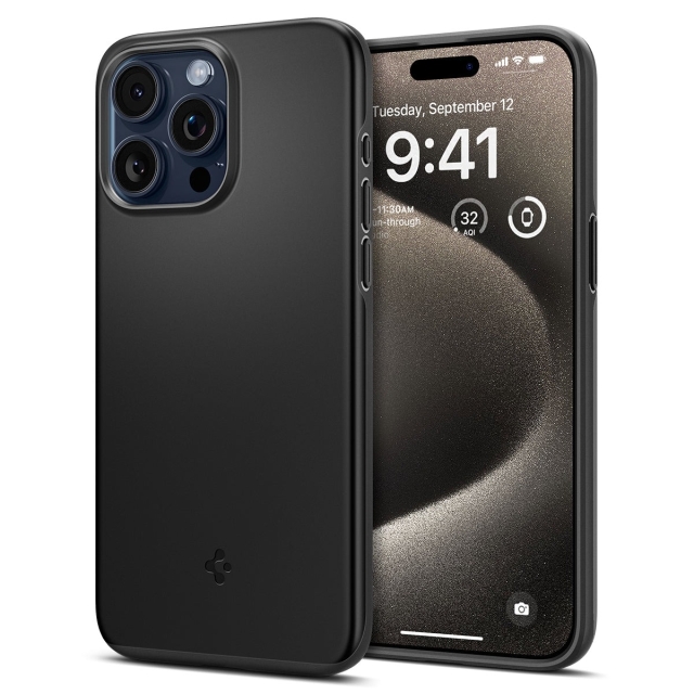Чехол SPIGEN для iPhone 15 Pro Max - Thin Fit - Черный - ACS06544
