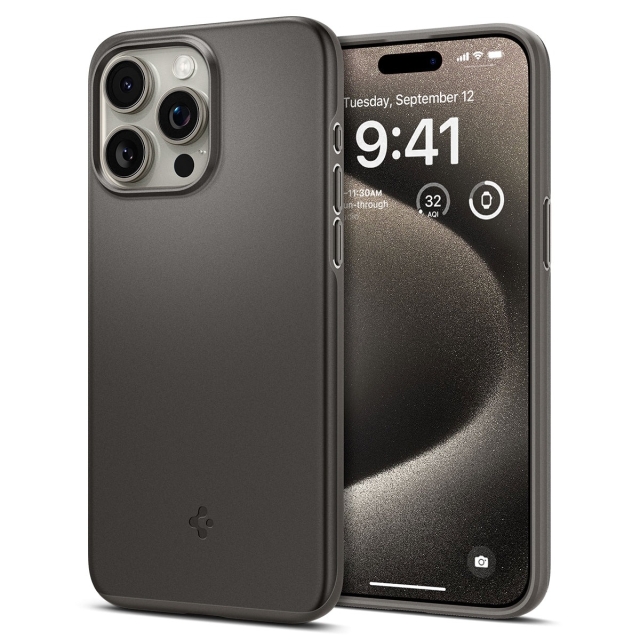 Чехол SPIGEN для iPhone 15 Pro Max - Thin Fit - Серый - ACS06545