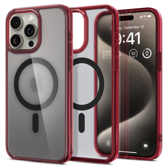 Чехол SPIGEN для iPhone 15 Pro Max - Ultra Hybrid (MagFit) - Красный - ACS07056