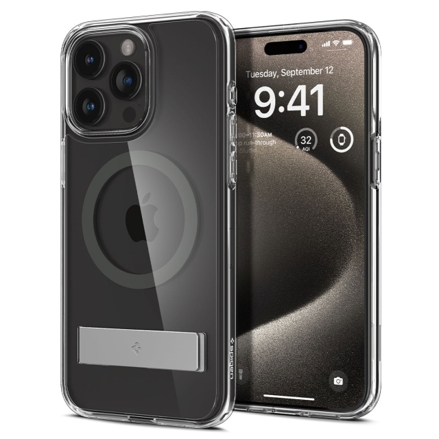 Чехол SPIGEN для iPhone 15 Pro Max - Ultra Hybrid S (MagFit) - Серый - ACS06584