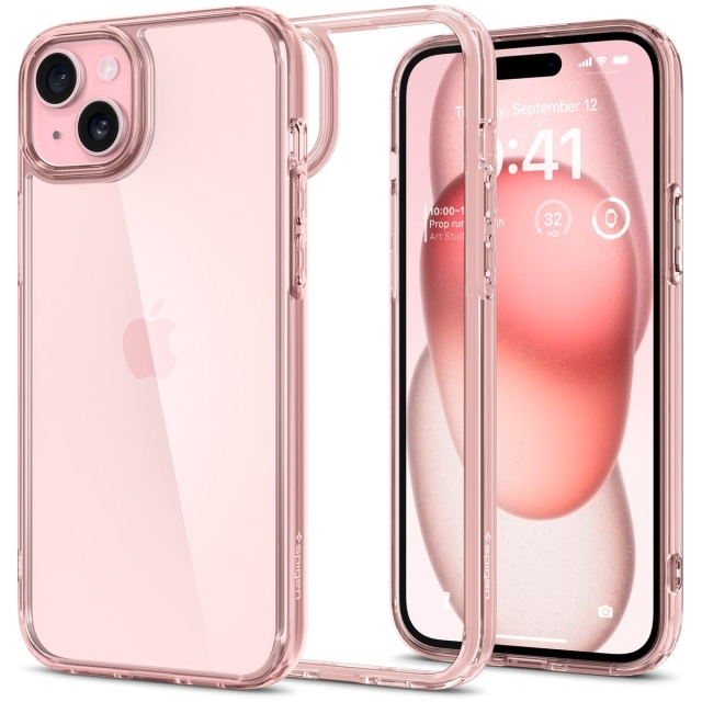 Чехол SPIGEN для iPhone 15 - Ultra Hybrid - Прозрачный/Розовый - ACS06795