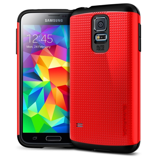 Чехол SPIGEN для Galaxy S5 - Slim Armor - Красный - SGP10752