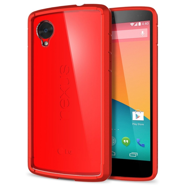 Чехол SPIGEN для  Nexus 5 - Ultra Hybrid - Красный - SGP10791