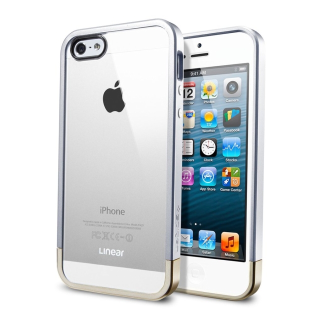 Чехол SPIGEN для iPhone SE / 5s / 5 - Liner Crystal Metal - Серебристый - SGP10046