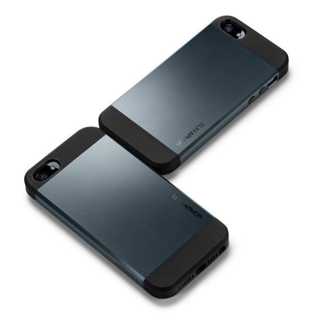 Чехол SPIGEN для iPhone SE / 5s / 5 - Slim Armor - Синевато-серый - SGP10088