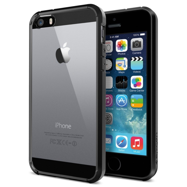 Чехол SPIGEN для iPhone SE / 5s / 5 - Ultra Hybrid - Черный - SGP10517