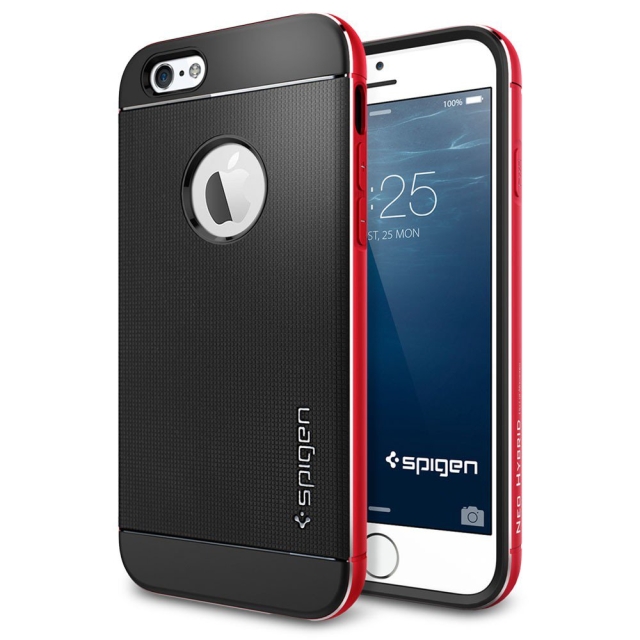 Премиум чехол SPIGEN для iPhone 6s / 6 - Neo Hybrid Metal - Красный металлик - SGP11040