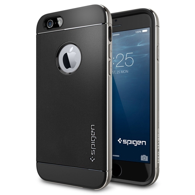 Премиум чехол SPIGEN для iPhone 6s / 6 - Neo Hybrid Metal - Серый металлик - SGP11176