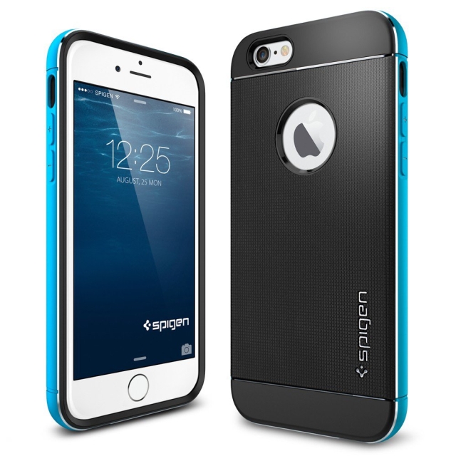 Премиум чехол SPIGEN для iPhone 6s / 6 - Neo Hybrid Metal - Синий металлик - SGP11039