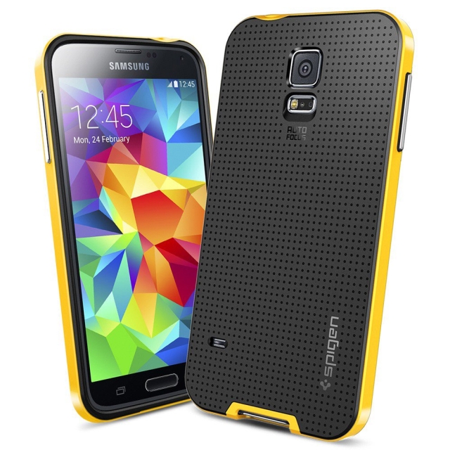 Чехол SPIGEN для Samsung Galaxy S5 - Neo Hybrid - Желтый - SGP10775