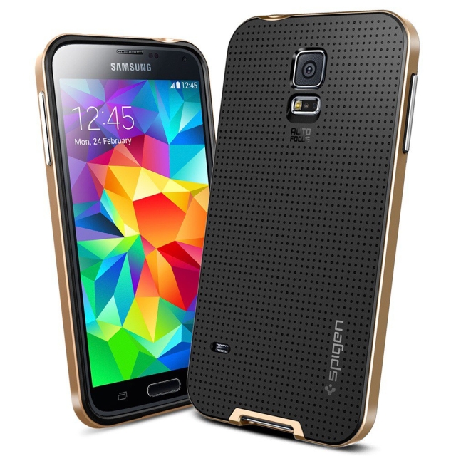 Чехол SPIGEN для Samsung Galaxy S5 - Neo Hybrid - Золотой - SGP10773