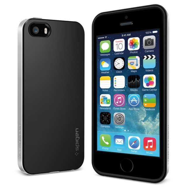 Чехол SPIGEN для iPhone SE / 5s / 5 - Neo Hybrid - Серебристый - SGP10361
