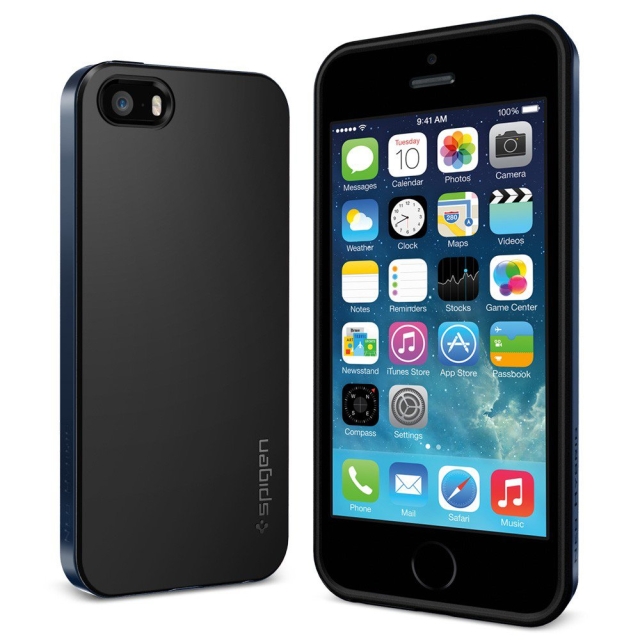 Чехол SPIGEN для iPhone SE / 5s / 5 - Neo Hybrid - Синевато-серый - SGP10360