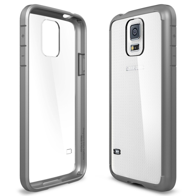 Чехол SPIGEN для Galaxy S5 - Ultra Hybrid - Серый - SGP10743
