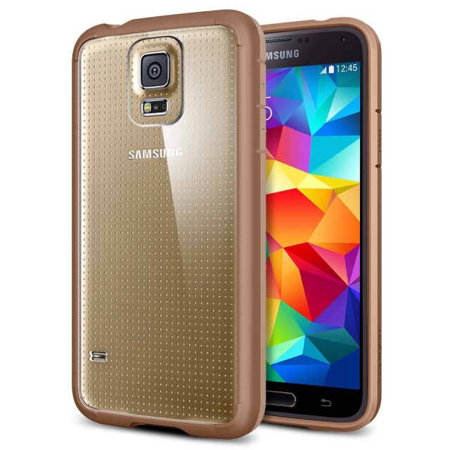 Чехол SPIGEN для Galaxy S5 - Ultra Hybrid - Золотой - SGP10836