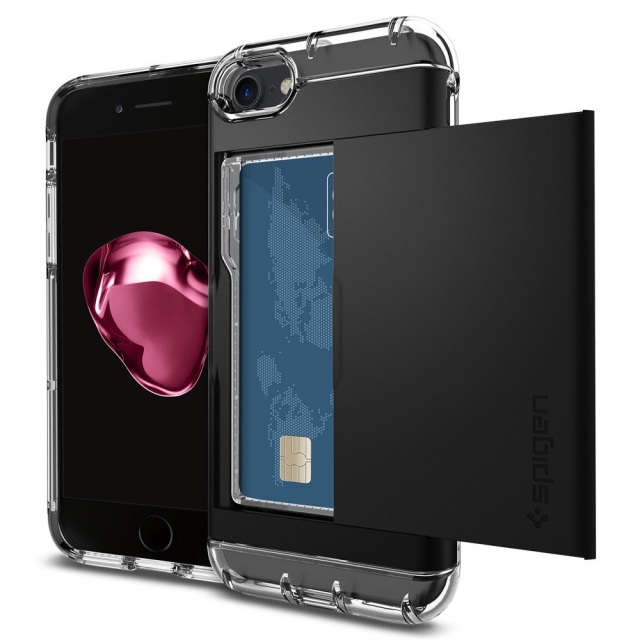 Чехол SPIGEN для iPhone SE (2022/2020)/8/7 - Crystal Wallet - Черный - 042CS20981