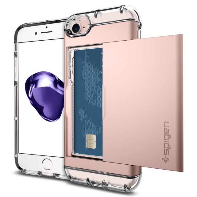 Чехол-визитница SPIGEN для iPhone SE (2022/2020)/8/7 - Crystal Wallet - Розовое Золото - 042CS20982