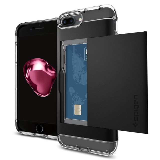 Чехол-визитница SPIGEN для iPhone 7 Plus / 8 Plus - Crystal Wallet - Черный - 043CS20986