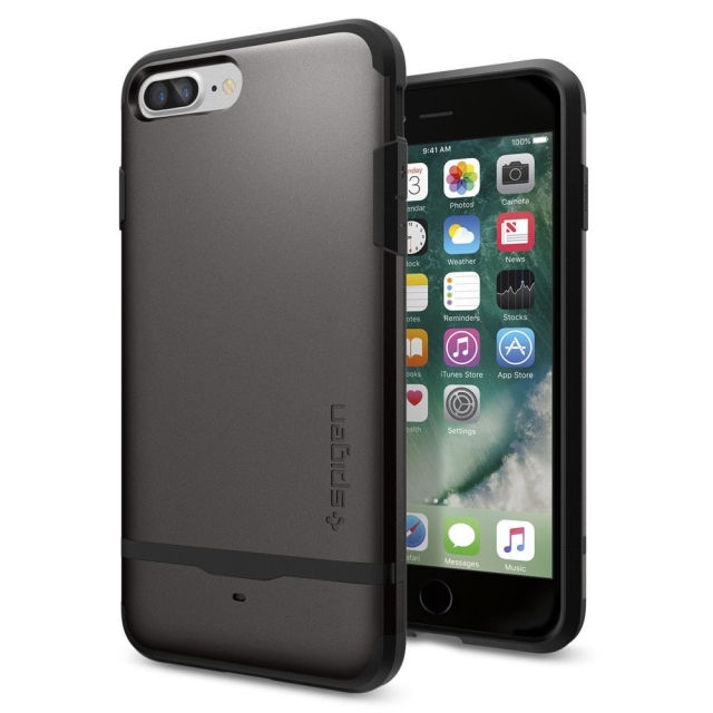 Чехол-визитница SPIGEN для iPhone 7 Plus / 8 Plus - Flip Armor - Темно-серый - 043CS20776