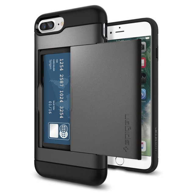 Чехол-визитница SPIGEN для iPhone 7 Plus / 8 Plus - Slim Armor CS - Темно-серый - 043CS20526