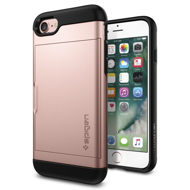Чехол-визитница SPIGEN для iPhone SE (2022/2020)/8/7 - Slim Armor CS - Розовое Золото - 042CS20454