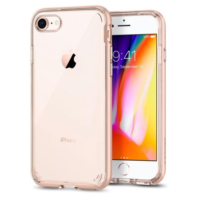 Прозрачный чехол SPIGEN для iPhone SE (2022/2020)/8/7 - Neo Hybrid Crystal 2 - Красное золото - 054CS22569