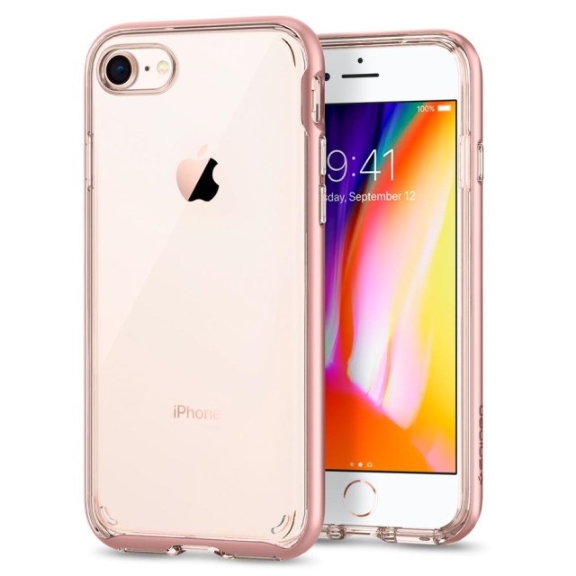 Прозрачный чехол SPIGEN для iPhone SE (2022/2020)/8/7 - Neo Hybrid Crystal 2 - Розовое золото - 054CS22364