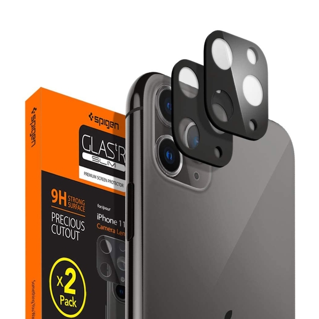 Защитное стекло для камеры SPIGEN для iPhone 11 Pro / 11 Pro Max - Full Cover Camera Lens - Черный - AGL00500 - 2 шт