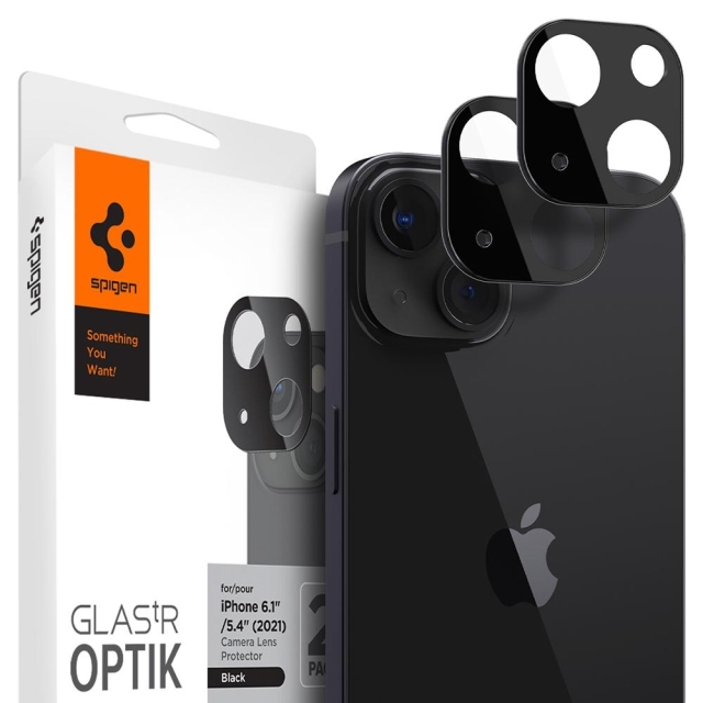 Защитное стекло для камеры SPIGEN для iPhone 13 Mini / iPhone 13 - Optik Lens Protector - Черный - 2 шт - AGL03395